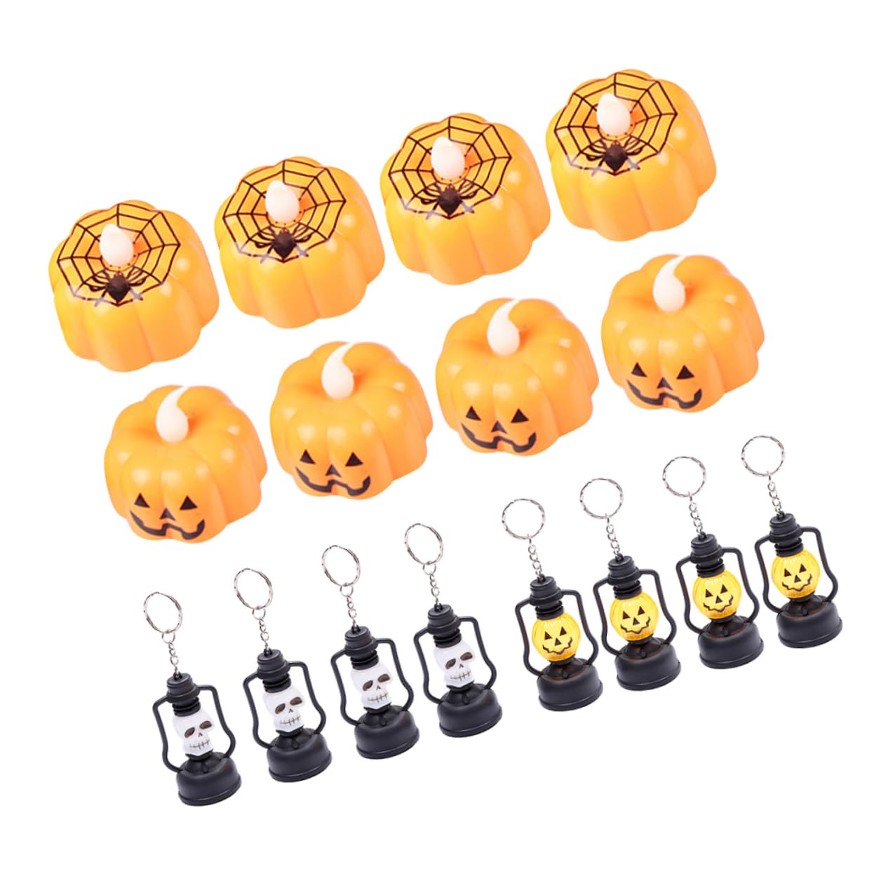 NUOBESTY 16PCS Halloween Candle Light Pendant Ghost Head and Pumpkin Design for Warm Lighting for Living Rooms and Bars Lightweight and Chic