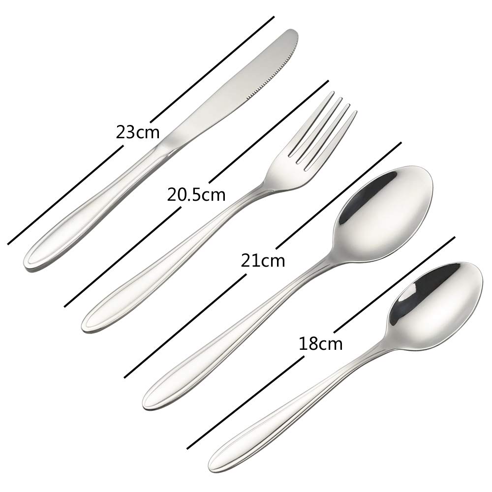 Juegos de cubiertos de cocina de 32 piezas, cubiertos de acero inoxidable para 8 personas