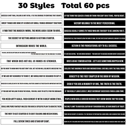 60 Pieces Motivational Silicone Wristbands Inspirational Quote Bracelets Rubber Silicone Bracelets Stretch Wristbands For Men Women Teens Birthday Party Supplies, 30 Styles (Black And White) #TOP1