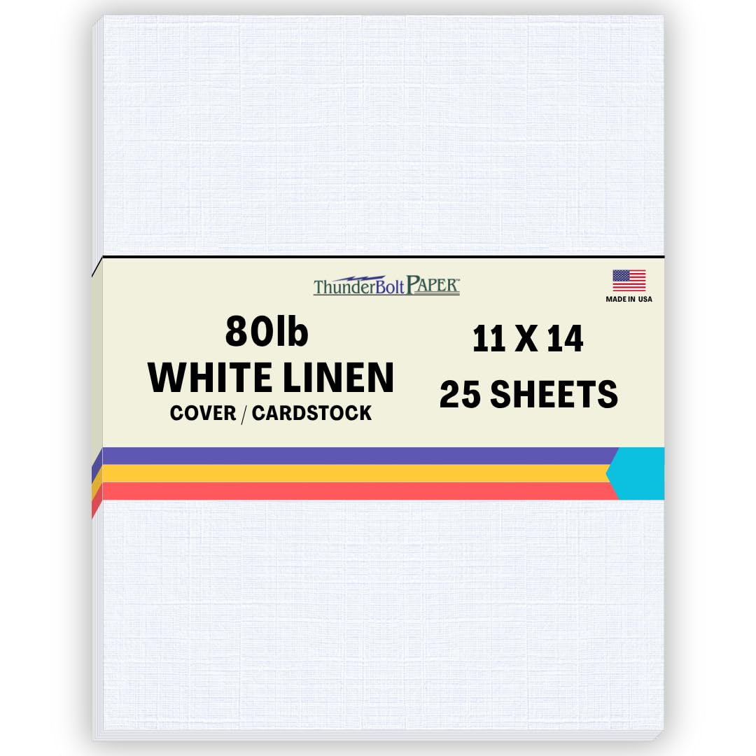 BONHEUR Papier　0504 Amazon.com : 25 White Linen 80# Cover Paper Sheets - 11