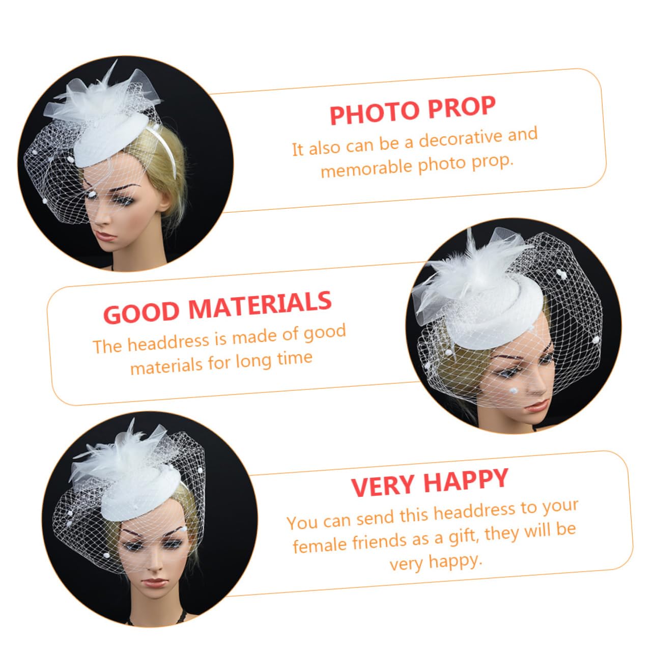 FRCOLOR 2 Tocados De Boda Únicos Con Banda Para El Pelo De Hilo De Red Para Mujer Accesorio Para Fotos Y Fiestas.