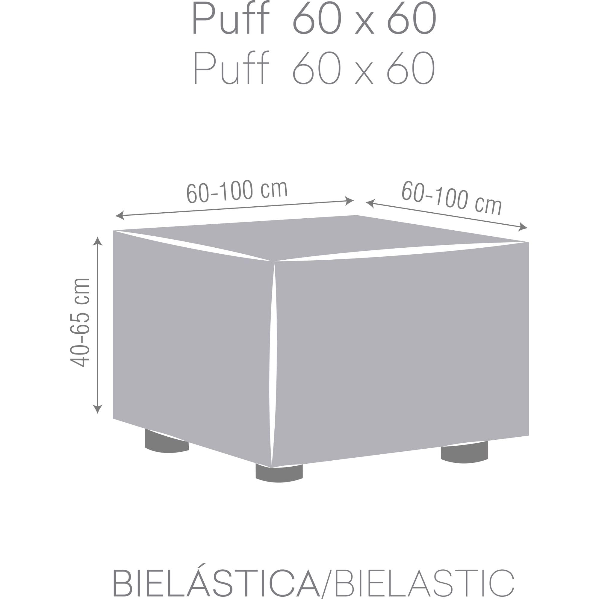 ECOMMERC3 | Pouf 60 x 60 in tessuto super elastico jacquard - Fodera Pouf marrone adattabile e traspirante, protezione quotidiana e rinnovamento economico