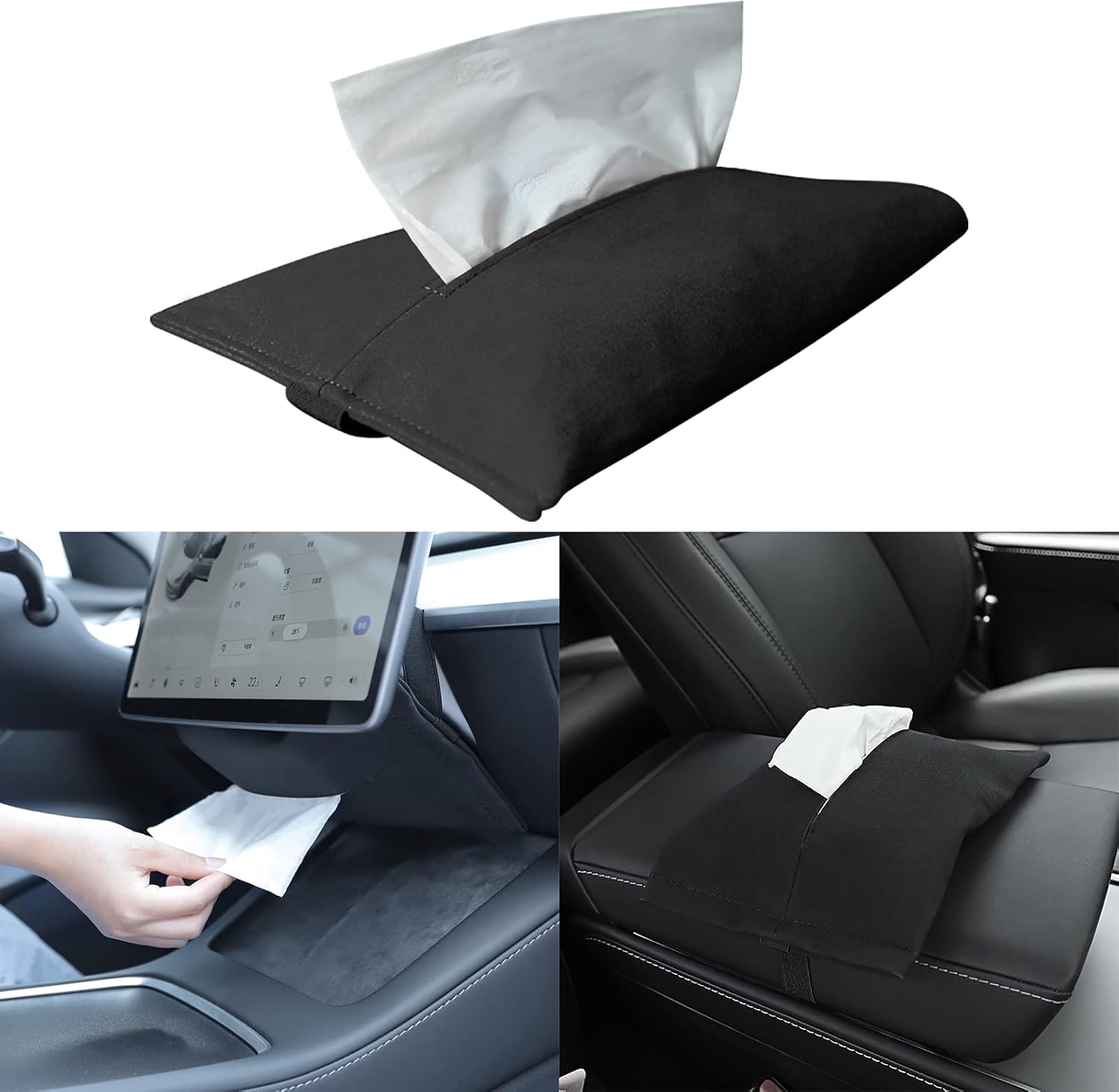 KIKIMO Tesla Tissue Holder Tesla Model 3/Y Tissue Box Tesla