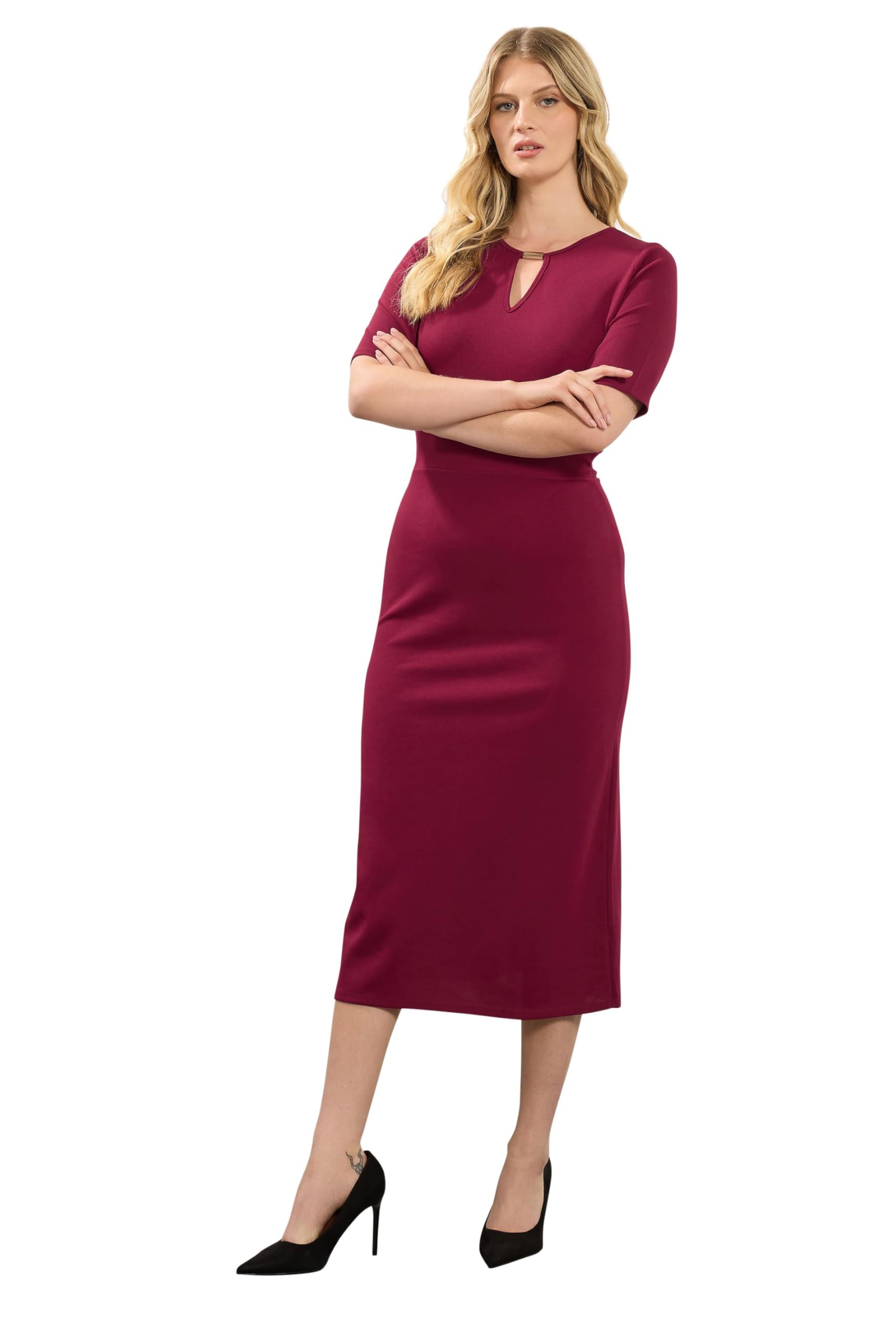 Long Tall Sally Women's Red - Lts Tall Keyhole Midi Dress