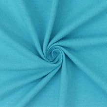 Aqua Blue Solid Stretch Cotton Spandex Jersey Knit Fabric by The Yard, 1yd Length