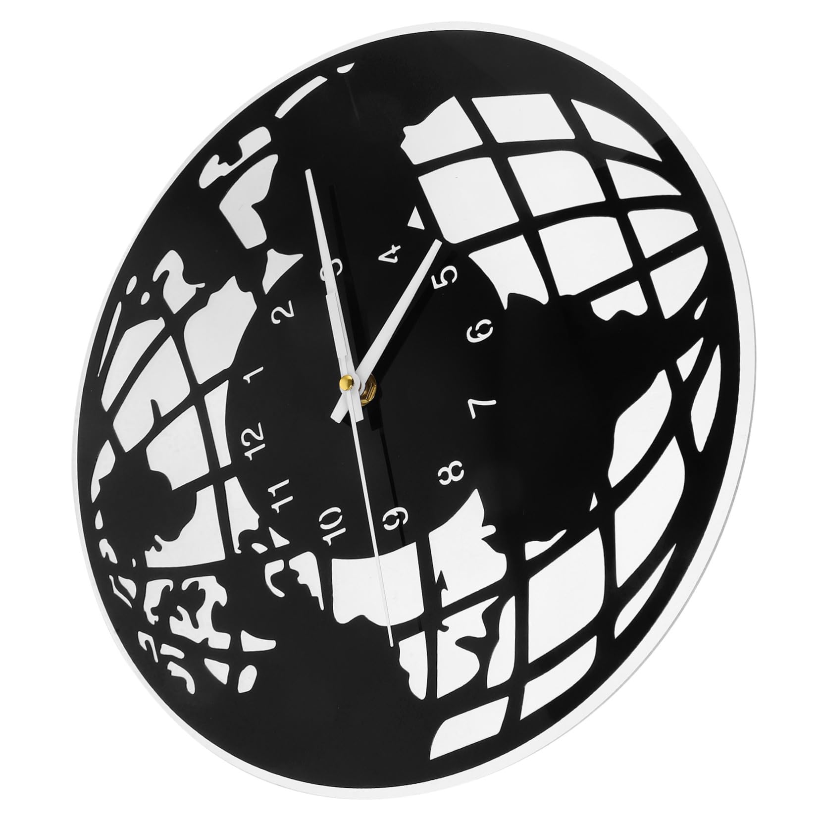 Horloge murale carte du monde BESTYASH vintage sans bruit de tic-tac