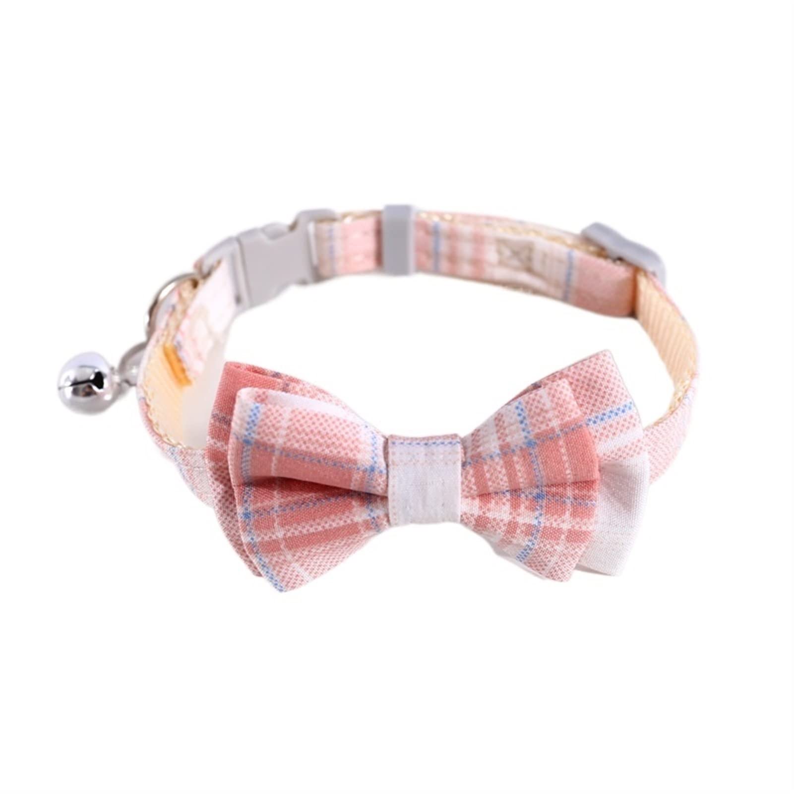 Collier de chaton réglable anti-perte avec cloche classique et nœud papillon