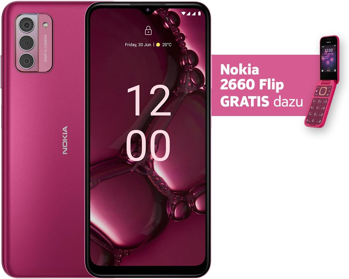 Nokia G42 Dual-SIM 128GB ROM + 6GB RAM (Only GSM | No CDMA) Factory Unlocked 5G Smartphone (So Pink) - International Version