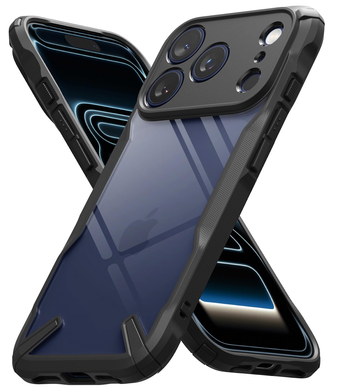 Ringke Fusion-X Compatible with iPhone 17 Pro Case Back Cover Transparent Hard Back Soft Flexible TPU Bumper Scratch Resistant Shockproof Protection - Black-image-10
