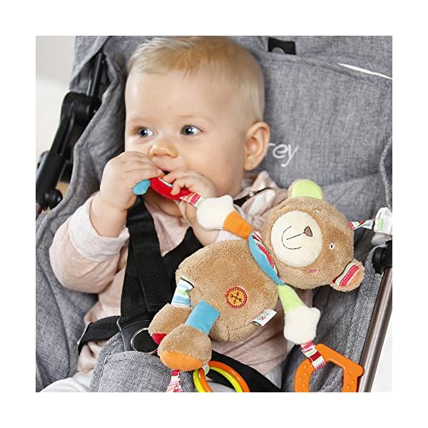 Fehn 091878 Activity-Spieltier Teddy – Motorikspielzeug zum Aufhängen mit Spiegel & Ringen zum Beißen, Greifen und… – Bild 5