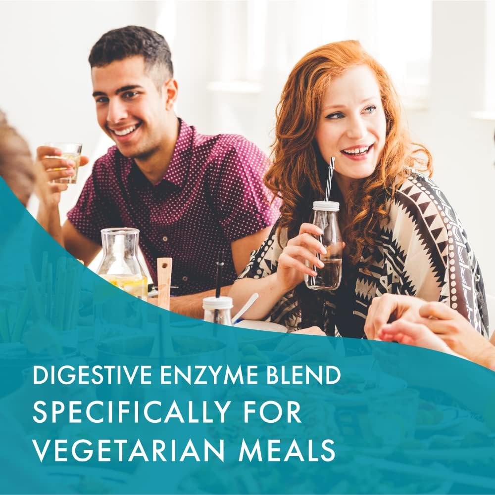 Real-Zymes™ Vegetarian Digestive Enzymes Supplement with Probiotics for Better Digestion - Natural Support for Relief of Bloating, Gas, Belching, Diarrhea, Constipation, IBS, etc. - 90 Caps