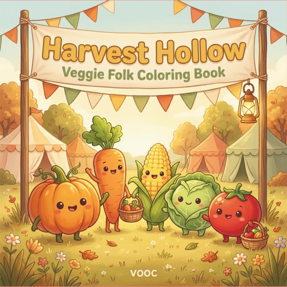 Harvest Hollow: Veggie Folk Coloring Book for Adults and Teens, Cute Cottagecore Vegetable Characters in Cozy Kitchen, Garden, and Market Scenes for ... Naughty - Funny and Cute Coloring)