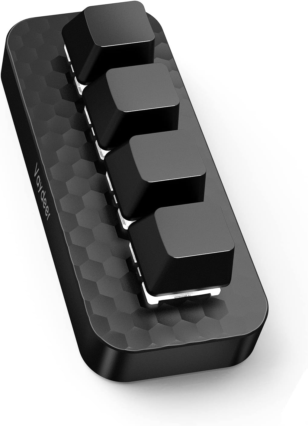 VAYDEER 4 Keys Programmable Keyboard with Floating Window and Macro Multifunctional Keypad, One-Handed Mechanical Keyboard Support NKRO, Hotkeys, One-Click Start, Compatible with iOS,Windows