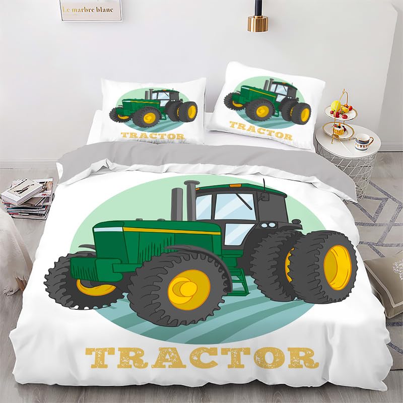 Funda nórdica infantil de tractor blanco 155x220cm para renovar el dormitorio escolar