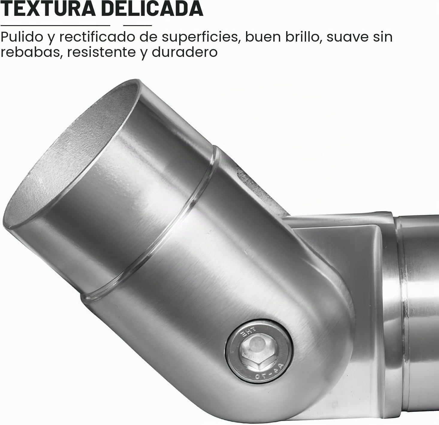 Conector Ajustable para Pasamanos de Acero Inoxidable 42.4 mm - Ángulo Regulable para Escaleras, Balcones y Exteriores, Fácil Instalación (2)