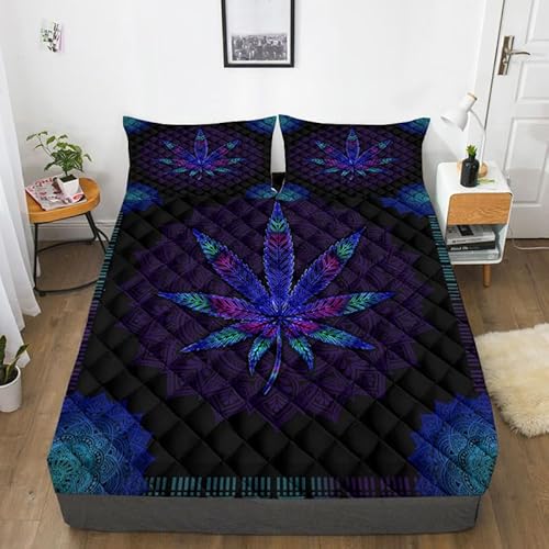 Bedding Best for Hotel Home，3D Leaf Print Brushed Comforter Bedding Set, Mattress Topper for 12"/30cm Deep Mattress,Flower 4,Full 138 * 190cm*40cm (1pcs)