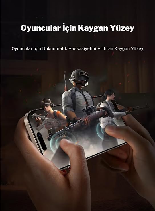 Tam Kaplayan Hayalet Parmak İzi Bırakmayan Safir Ekran Koruyucu Cam, iPhone 17 Pro Max İle Uyumlu