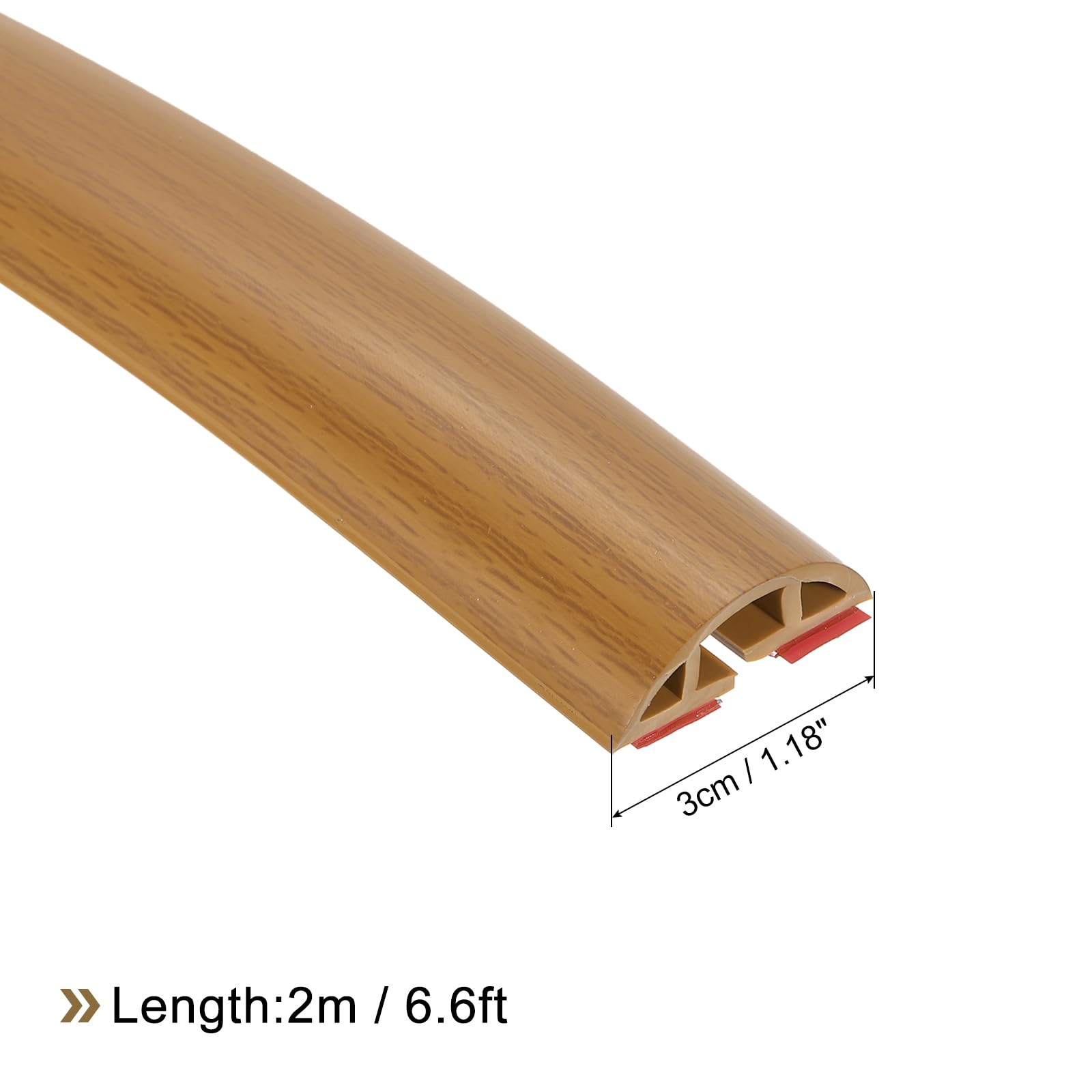uxcell D30 6.6ft Floor Cord Cover, PVC Cord Cover Floor, Wire Cover for Extension Cords Protect Wires & Prevent Cable Trips - Image 2