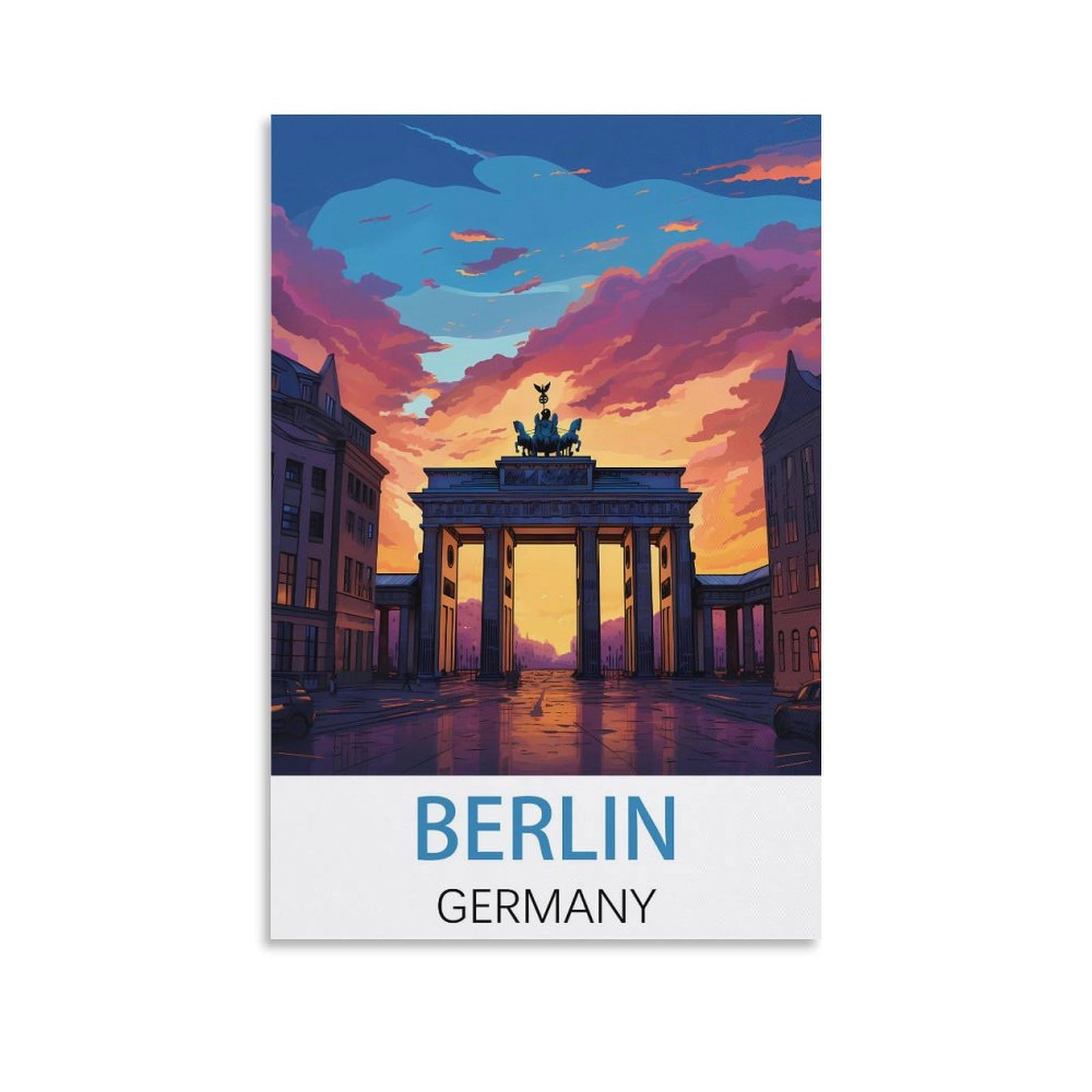 Javon Unframe-Style Berlin Germany Vintage Travel Posters 08X12inch(20X30cm) Canvas Art Poster And Wall Art Picture Print Bedroom Decor