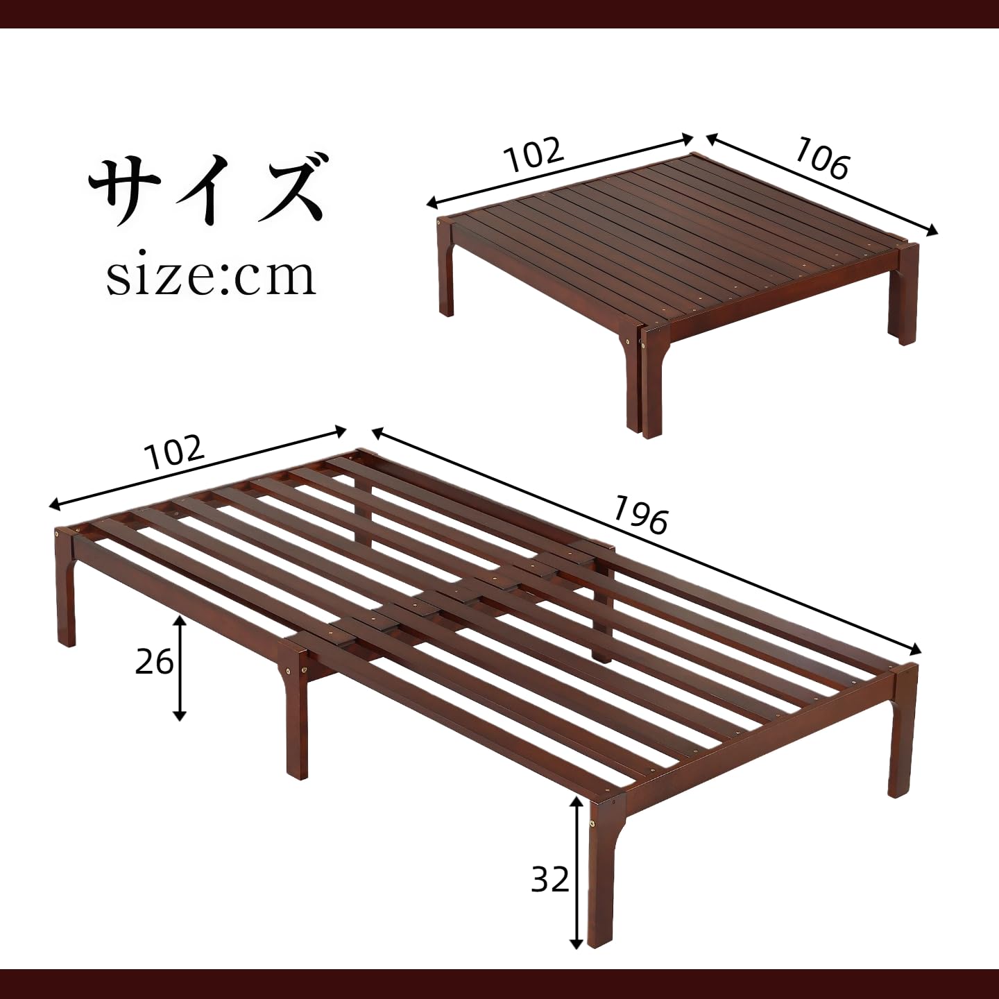 Amazon｜JvFun ベッドフレーム ソファベッド シングル 2way 天然木 耐