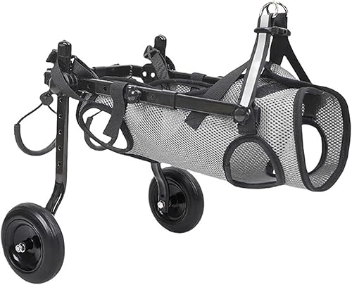 Dog Wheelchair for Back Legs, Pets Wheelchair Light Weight, Cart with Disabled Hind Legs Walking, Adjustable Doggy Wheel-ChairGrey,M