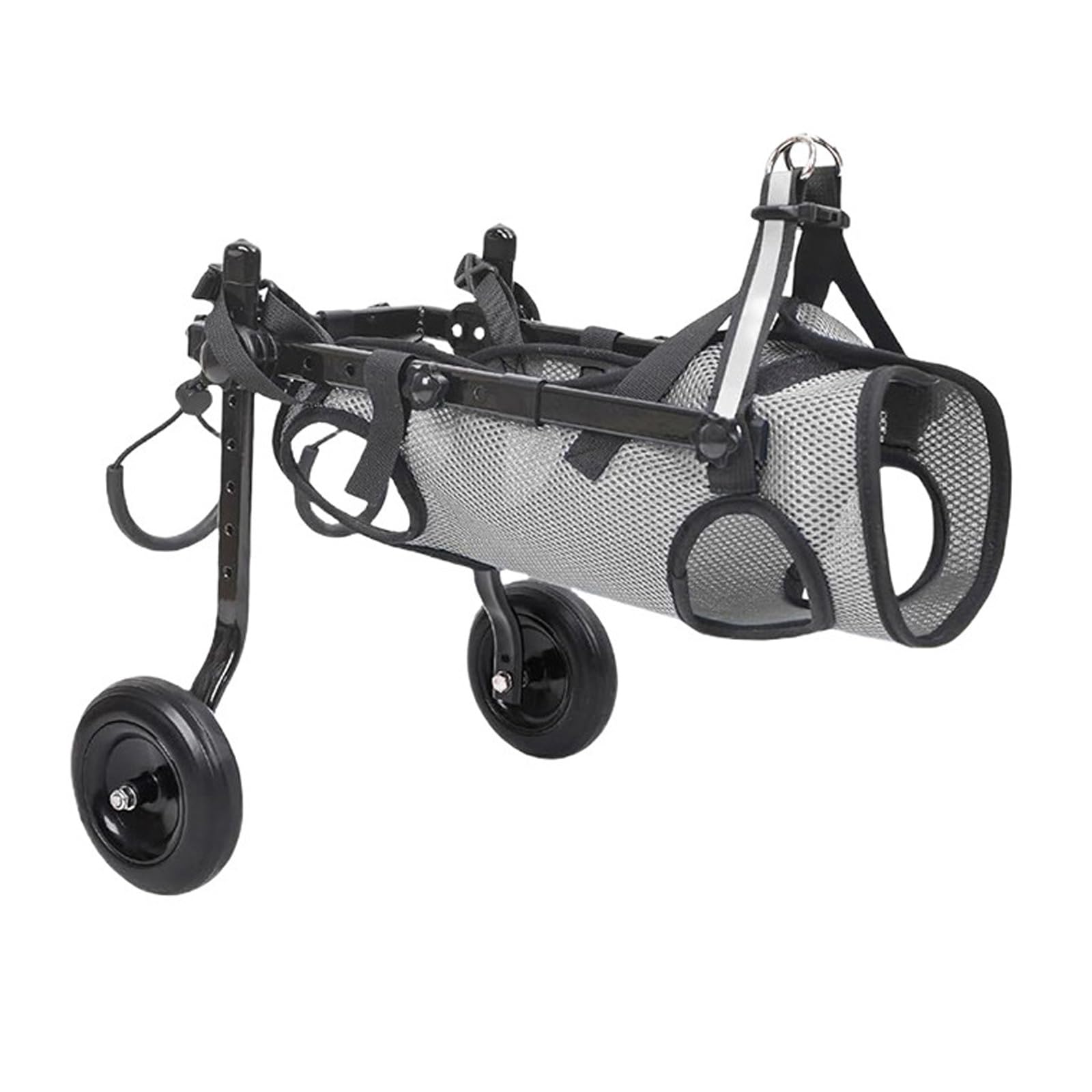 Fauteuil roulant pour chien léger et réglable en aluminium gris taille XS