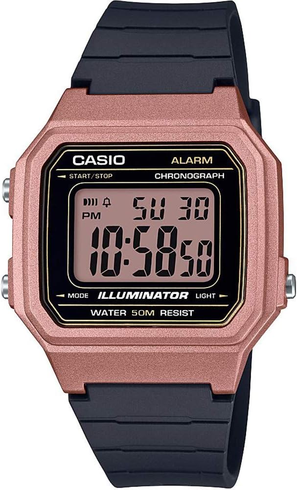 Casio Herren Digital Quarz Uhr mit Resin Armband W-217HM-5AVEF  Rosegold-schwarz : Amazon.de: Fashion
