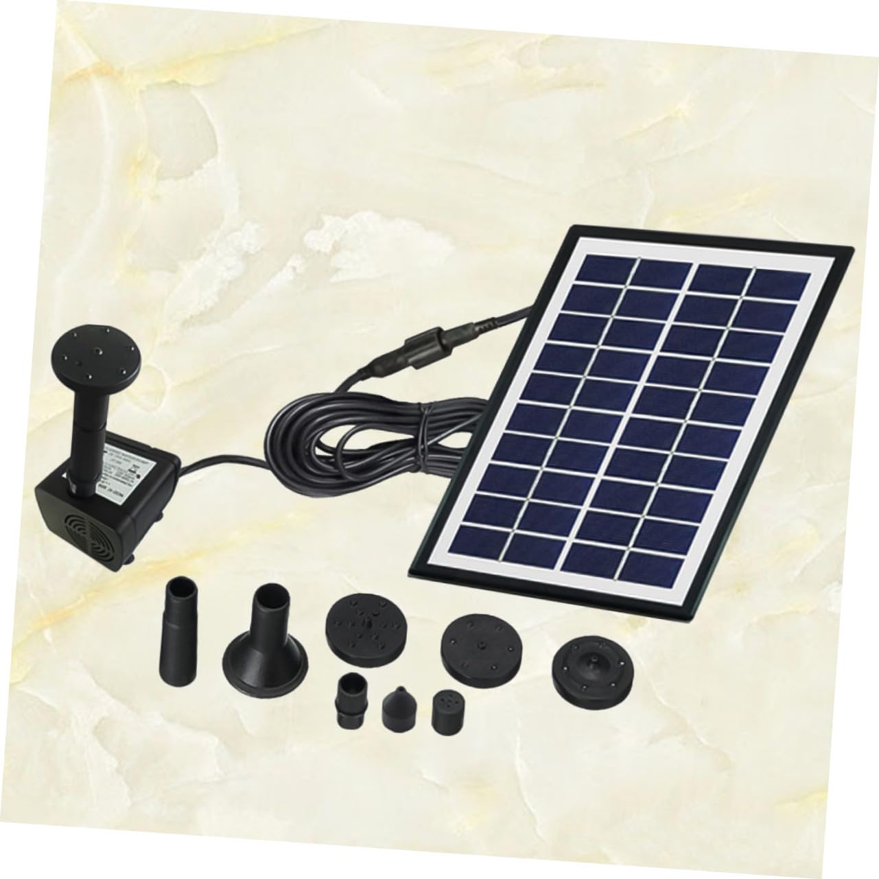 GANAZONO Fuente Solar Flotante para Jardín Bomba de Agua y Ecológica Diseño para Estanques y Baños de Pájaros Aeración Natural para Peces sin Baterías Cables Resistente para Exteriores
