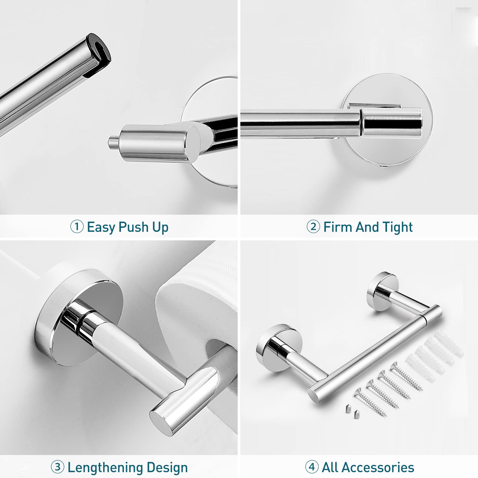 HITSLAM Chrome Toilet Paper Holder Wall Mount,Premium 304 Stainless