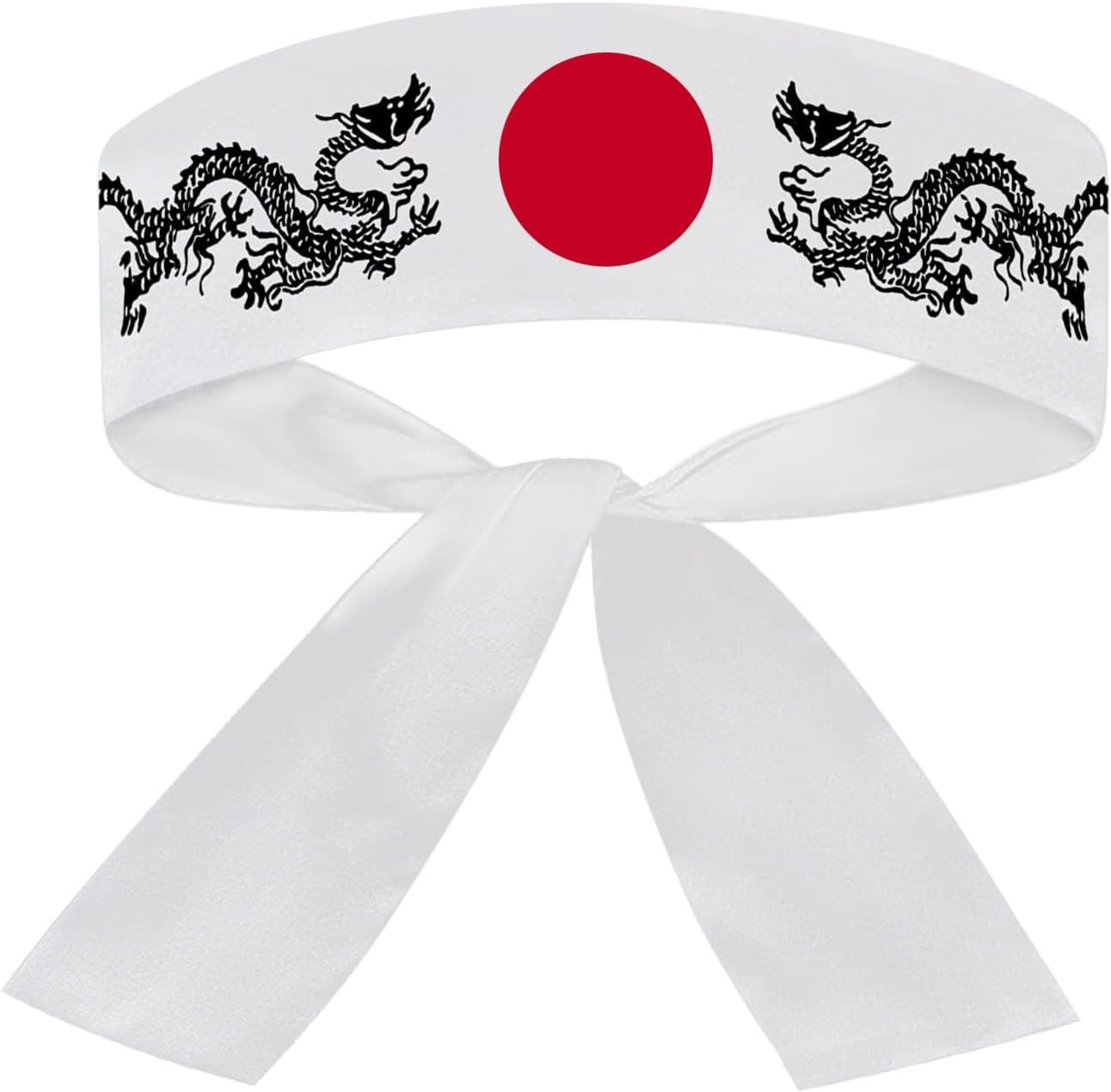 SUNRISE Japanese Sushi Chef Hachimaki Karate Headband - White Dragon
