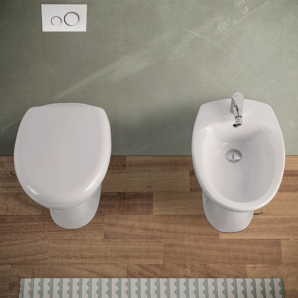 Inbagno Clara Vaso WC a Terra Ceramica Bianca Design Moderno