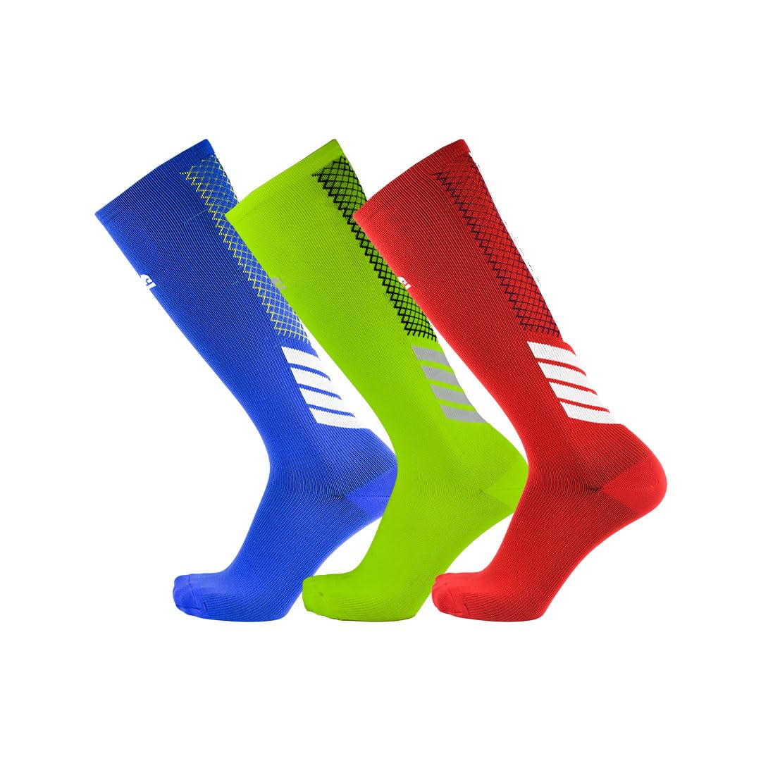 the sock street Compression Pro Knee High Socks Pack of 3 | Odour Free, Superior Grip, Arch Support | Running, Cycling & Recovery-picture-24