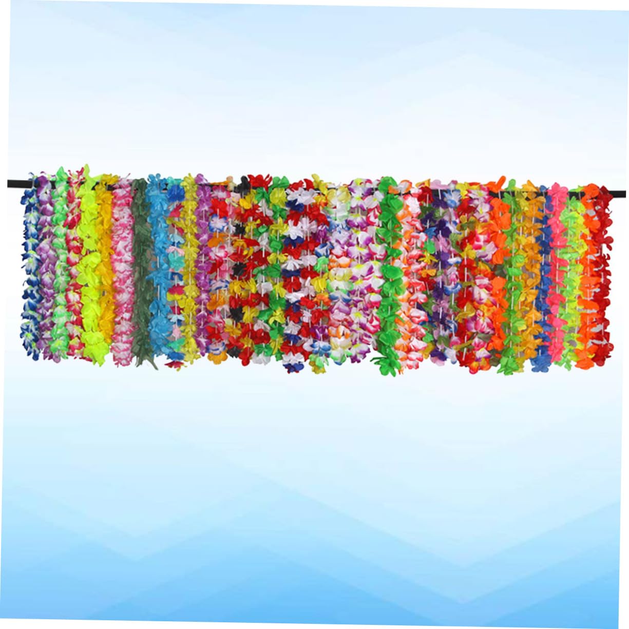 42 Stück Hawaiian Flower Garland Set Teiliges Buntes Blumenhalsband für Luau Party Tropische Strandkostüm Accessoires für Feste und Dekorationen