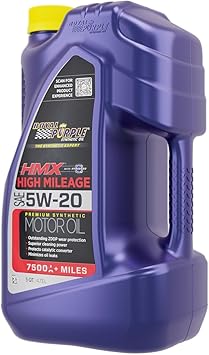 Royal Purple HMX w/Synerlec | High Mileage SAE 5W-20 Premium Synthetic Motor Oil |5 Quart | SKU 17518