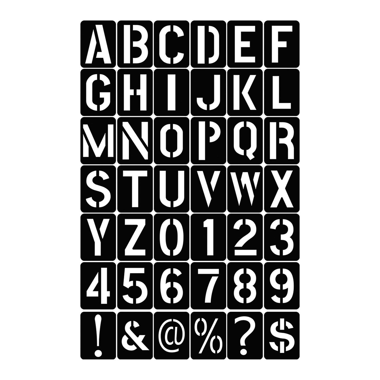 5 set di 42 stencil a forma di lettere, simboli, numeri, progetti artigianali per pittura