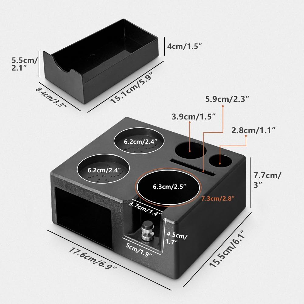 CAFEMASY Espresso Tamping Station Organizer - Espresso Machine Accessories Coffee Tamper Station Holder for 58mm Epsresso Portafilter Coffee Tools Organzier for Baristas