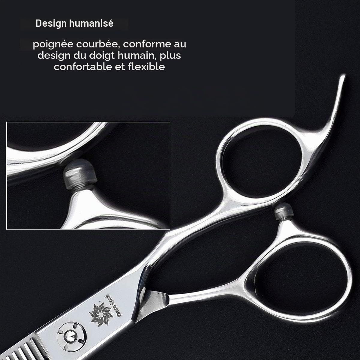 Dream Reach Ciseaux à cheveux Ciseaux de coiffure Ciseaux de coupe de cheveux Ciseaux pour Coiffeur Barbier pointus Acier inoxydable japonais 440C artisanal Coupe précise pour Salon