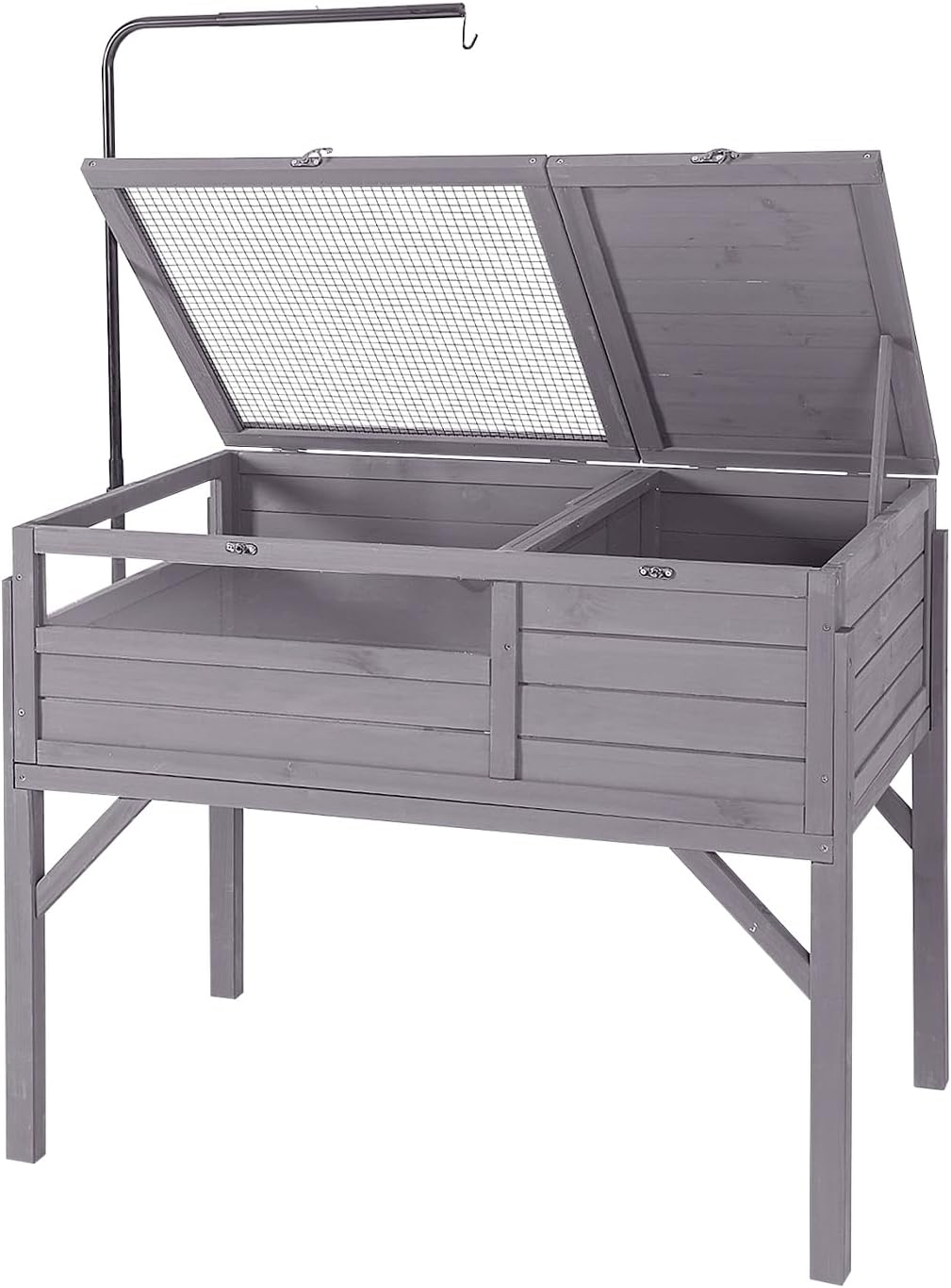 GUTINNEEN Tortoise Habitat Turtle Enclosure,Large Wooden Reptile Cage with Detachable Legs,Indoor Outdoor Turtle Box for Small Animals