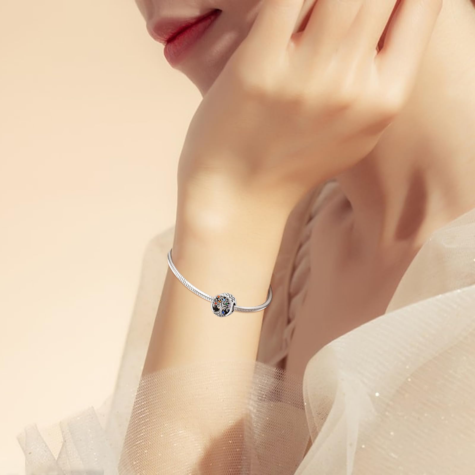 Eusense Abalorios Charm 925 Plata Esterlina Compatible con Pandora Pulsera Europeas Colgantes Día de la madre