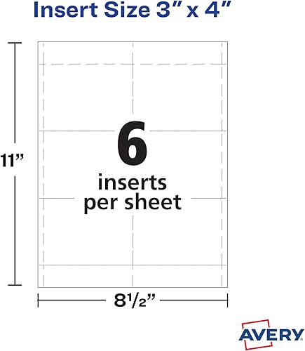 Miniatura 6 de Avery repuestos para etiquetas de nombre, 3 pulgadas x 4 pulgadas, caja de 300 (5392), Blanco Paquete de 10