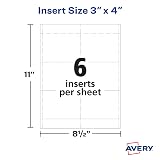 Avery Customizable Name Badge Inserts for Name Tag Holders, 3" x 4", White, Laser/Inkjet Printable, 300 Inserts Per Pack, 1,500 Total (5 Packs of 5392) – view 7