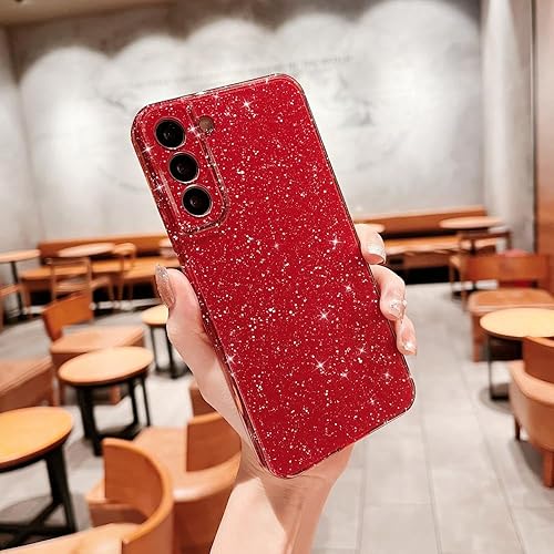 Miniatura 3 de MINSCOSE Funda compatible con Samsung Galaxy S22 Plus, bonito color neón brillante, con purpurina, delgada, delgada, a prueba de golpes, funda de