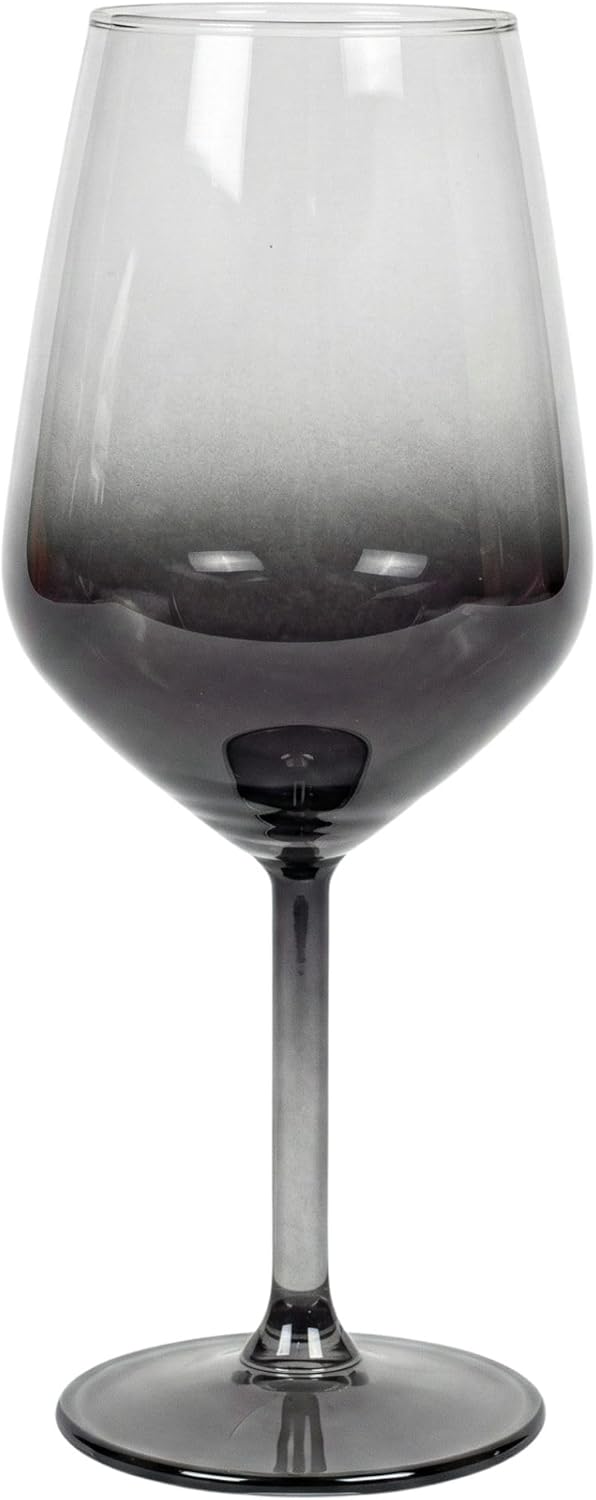 RAKLE Wine Glasses Set of 4, 14.3oz Modern Colored Drinking Tumblers for Red White Rose Wine and Cocktails, LeadFree Durable Dishwasher Safe Glassware, Black Gradient Colored