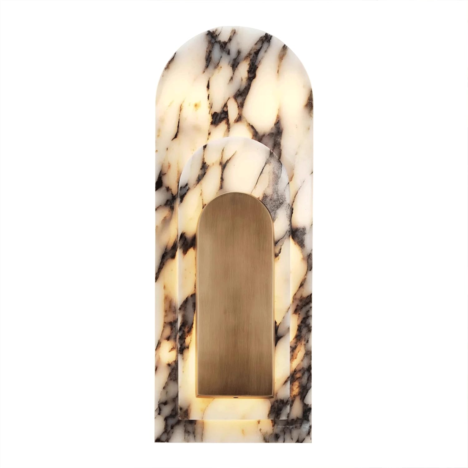 Alabaster Wall Sconces 18.5In Natural Stone Wall Lamp Marble Lampshade Lighting Fixtures Indoor Alabaster Marble Sconces For Living Room 3000K LED Vanity Lights For Bathroom Dining Room Bedroom Stairs