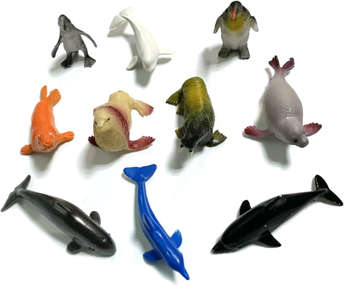 DOITEM 8 Pack Assorted Mini Vinyl Plastic Ocean Sea Animal Figures Toy Set, Realistic Under The Sea Life Figure Bath Gift for Child Educational Kids Party Cake Cupcake Topper