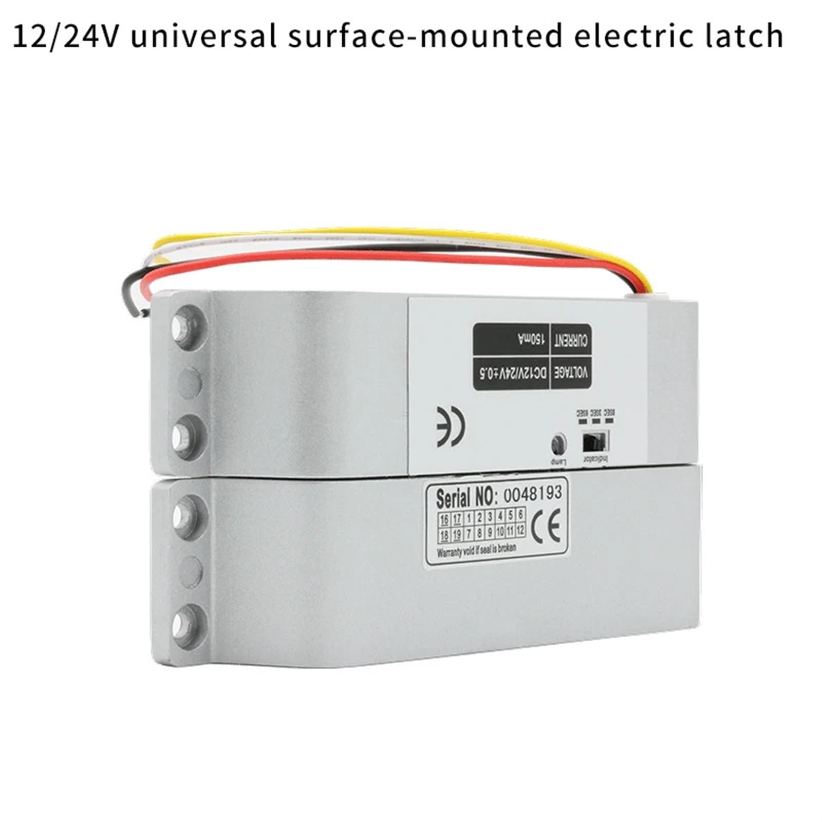 Pestillo eléctrico expuesto de 12V o 24V, puerta madera, hierro, cortafuegos, ajuste retardo, Control acceso, Cerradura para Seguridad Eléctrica