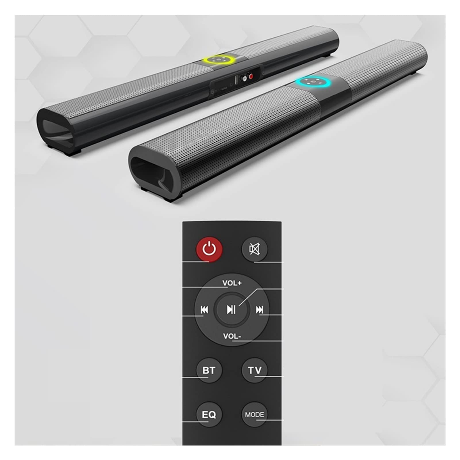 Barra de sonido larga inalámbrica con mando a distancia para el hogar, subwoofer, RCA TV, altavoz Bluetooth
