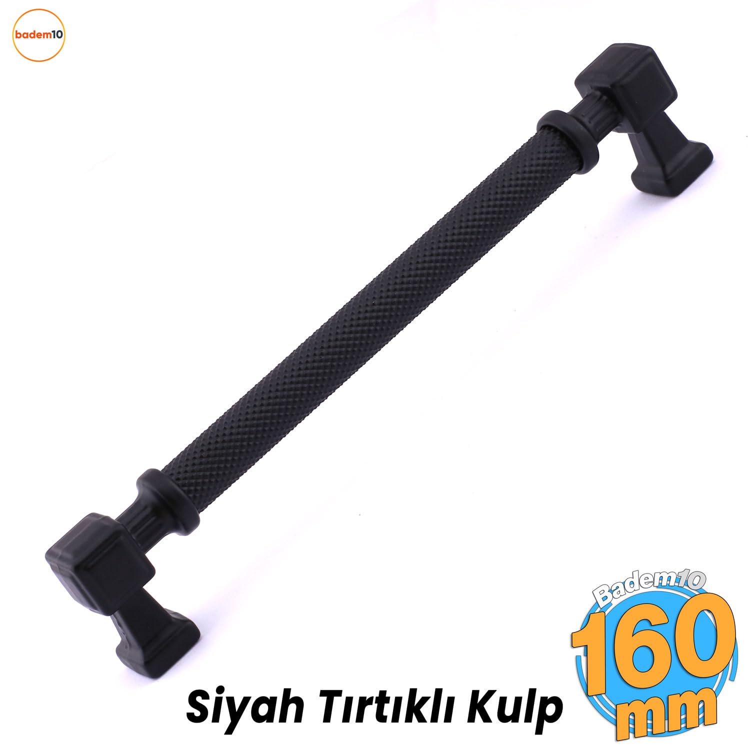Grip Desenli Mat Siyah Metal Kulp 160 mm Mobilya Çekmece Mutfak Dolabı Dolap Modern Kapak Kulpları
