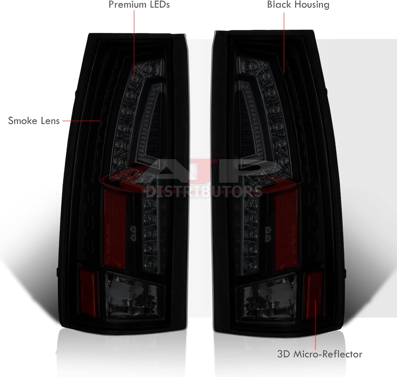 AJP Distributors LED DRL Tail Lights Brake Lamps Pair Compatible/Replacement For C/K C10 C1500 C2500 C3500 K1500 K2500 K3500 Blazer Escalade Suburban Tahoe Yukon 88 89 90 91 92 93 94 95 96 97 98 99 00