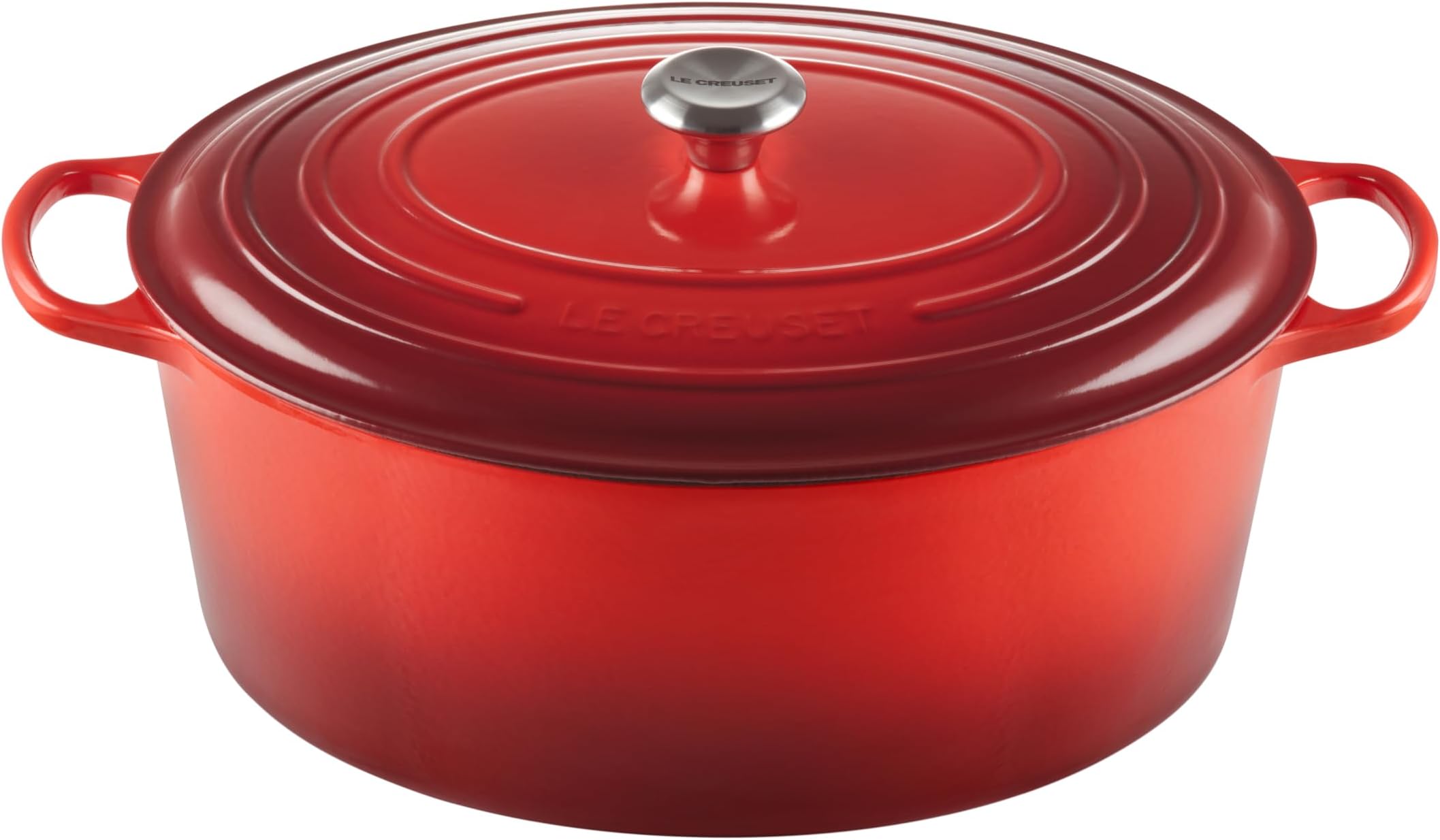 Enameled Cast Iron Signature Oval Dutch Oven, 15.5 qt., Cerise